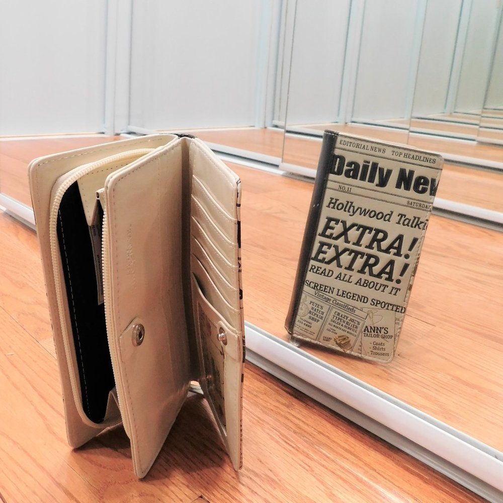 NWT Shag Wear Daily News Large Wallet